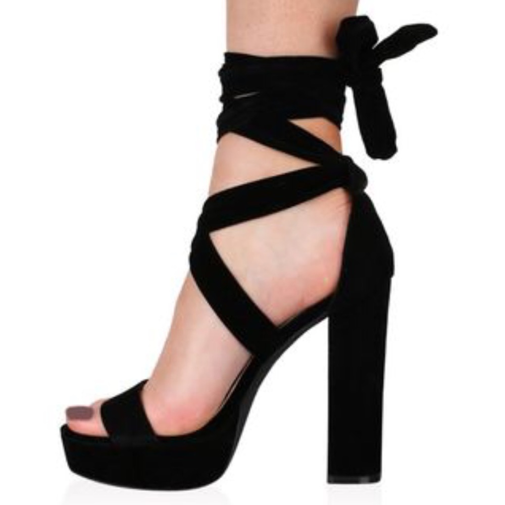 Black Lace Up Heels